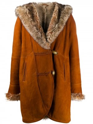 Пальто 1980-х годов с воротником-шалькой A.N.G.E.L.O. Vintage Cult. Цвет: коричневый