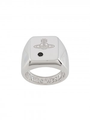 Перстень с гравировкой Vivienne Westwood. Цвет: серебристый