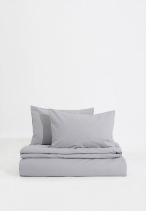 Постельное белье 2-спальное Lamoda Home. Цвет: серый