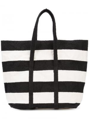 Полосатая сумка-шоппер Zilla. Цвет: чёрный