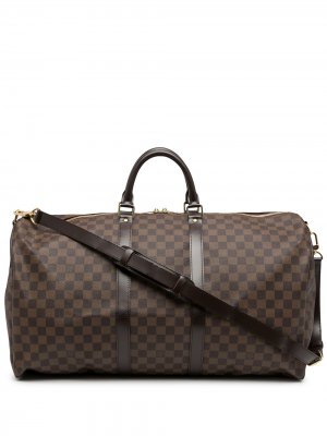 Дорожная сумка Keepall 55 Bandouliere 2010-го года Louis Vuitton. Цвет: коричневый