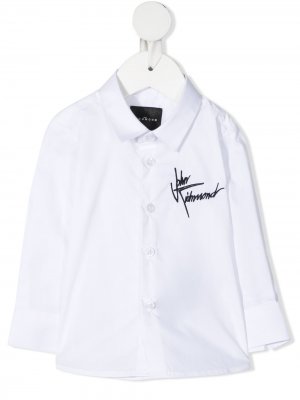 Рубашка с вышитым логотипом John Richmond Junior. Цвет: белый