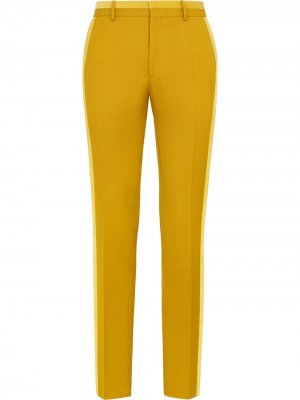 Двухцветные брюки строгого кроя Fendi. Цвет: желтый