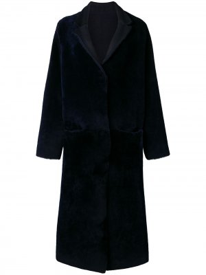Удлиненное двухстороннее пальто Liska. Цвет: синий