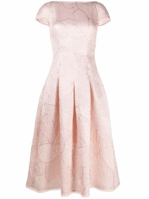 Жаккардовое платье с абстрактным принтом Talbot Runhof. Цвет: розовый