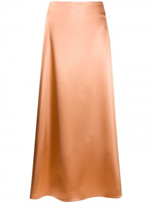 Длинная атласная юбка Jil Sander. Цвет: оранжевый