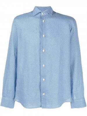 Рубашка с узором Drumohr. Цвет: синий