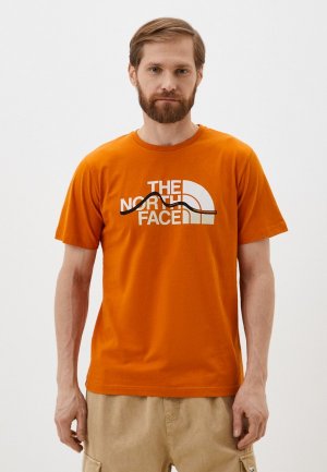 Футболка The North Face. Цвет: оранжевый