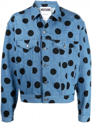 Джинсовая куртка в горох Moschino. Цвет: черный