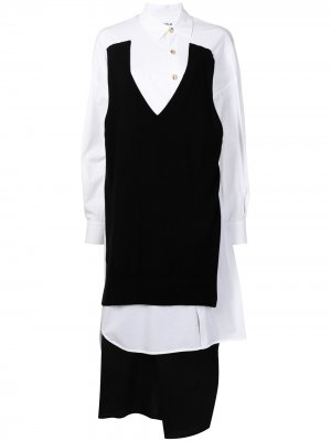 Многослойное платье-рубашка длины миди Enföld. Цвет: черный
