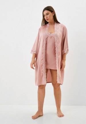 Халат и сорочка ночная SleepShy. Цвет: розовый