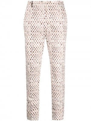 Укороченные брюки с геометричным принтом Peserico. Цвет: белый