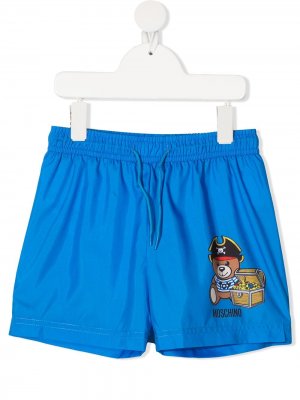 Плавки-шорты Teddy Bear Moschino Kids. Цвет: синий