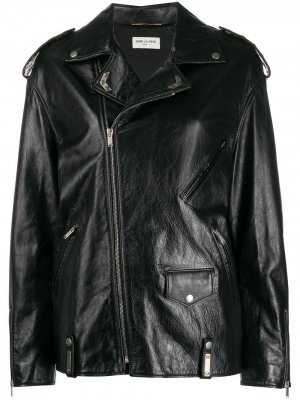 Байкерская куртка оверсайз Saint Laurent. Цвет: черный