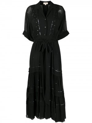 Ярусное платье миди Abbey Temperley London. Цвет: черный