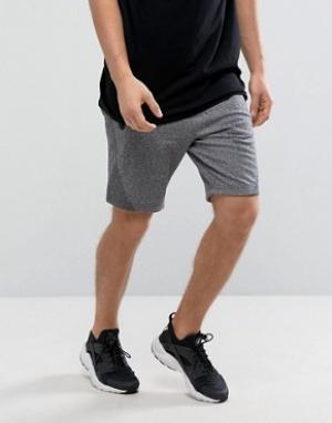 Эластичные спортивные меланжевые шорты темно-серого цвета Abercrombie & Fitch. Цвет: серый