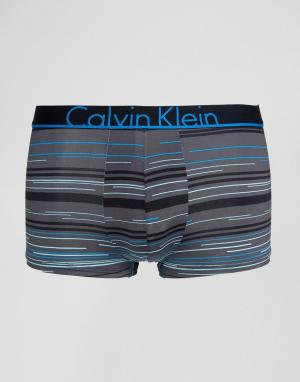 Боксеры-брифы с заниженной талией из микрофибры  ID Calvin Klein. Цвет: серый