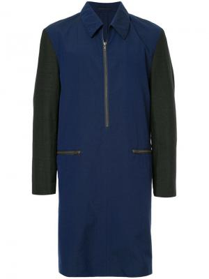 Пальто миди с короткой молнией Comme Des Garçons Pre-Owned. Цвет: синий