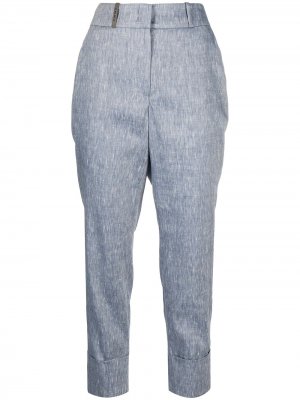Укороченные брюки с завышенной талией Peserico. Цвет: синий
