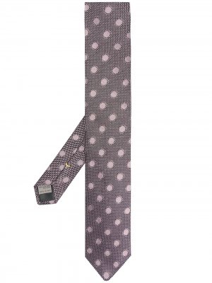 Жаккардовый галстук в горох Canali. Цвет: розовый