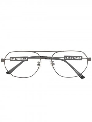 Очки-авиаторы с логотипом Balenciaga Eyewear. Цвет: черный