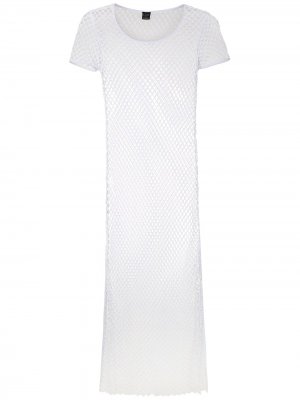 Пляжное платье миди с разрезами Amir Slama. Цвет: белый