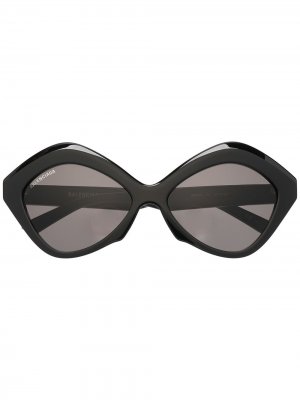 Солнцезащитные очки Generical в геометричной оправе Balenciaga Eyewear. Цвет: черный