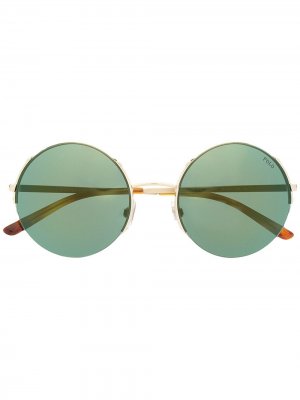 Солнцезащитные очки в круглой оправе Polo Ralph Lauren. Цвет: золотистый