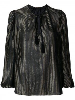 Блузка в полоску с эффектом металлик Saint Laurent. Цвет: черный