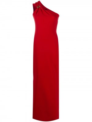 Вечернее платье асимметричного кроя Versace. Цвет: красный