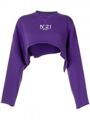 Укороченная толстовка с логотипом Nº21. Цвет: фиолетовый