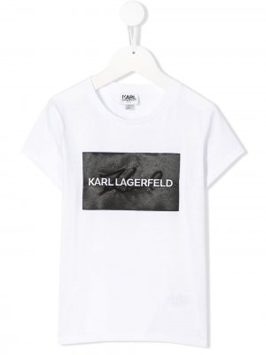 Футболка с логотипом Karl Lagerfeld Kids. Цвет: белый