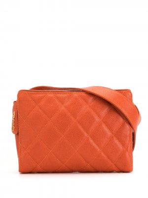 Стеганая поясная сумка 1997-го года Chanel Pre-Owned. Цвет: оранжевый