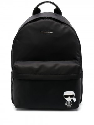 Рюкзак на молнии с нашивкой-логотипом Karl Lagerfeld. Цвет: черный