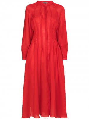 Платье-рубашка с потайной застежкой Three Graces. Цвет: красный