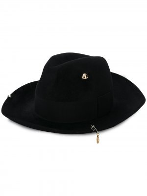 Декорированная шляпа-федора Ruslan Baginskiy. Цвет: черный