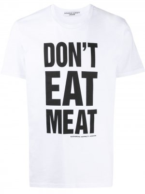 Футболка Dont Eat Meat с короткими рукавами Katharine Hamnett London. Цвет: белый