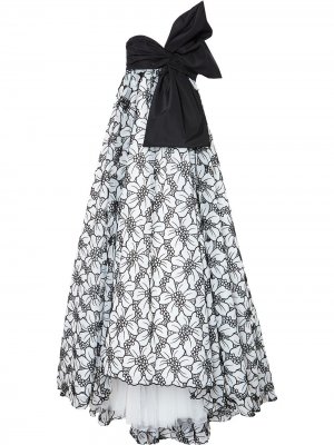 Платье с вышивкой Carolina Herrera. Цвет: черный