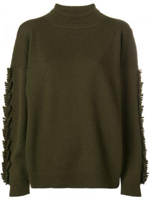 Кашемировый пуловер Troisieme Dimension с высокой горловиной Barrie. Цвет: зеленый