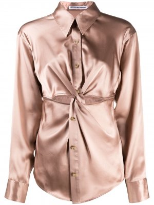 Рубашка на пуговицах со сборками alexanderwang.t. Цвет: розовый