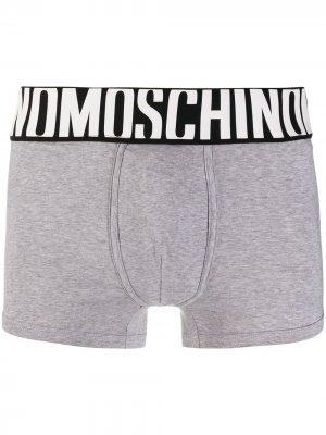 Боксеры с логотипом Moschino. Цвет: серый