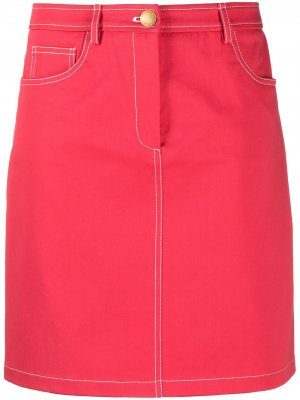 Джинсовая юбка с завышенной талией Boutique Moschino. Цвет: розовый