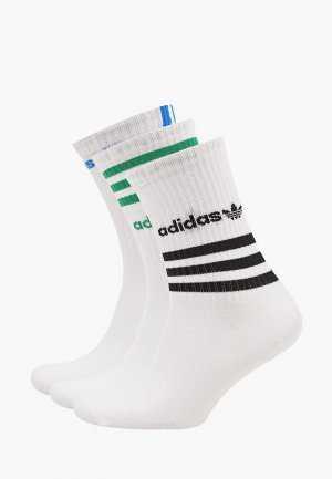 Носки 3 пары adidas Originals. Цвет: белый