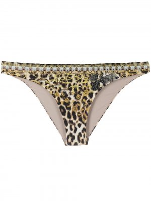 Декорированные плавки бикини с леопардовым принтом Camilla. Цвет: коричневый