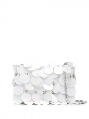 Декорированная сумка на плечо Paco Rabanne. Цвет: белый