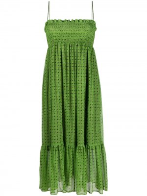 Платье с оборками Aspesi. Цвет: зеленый