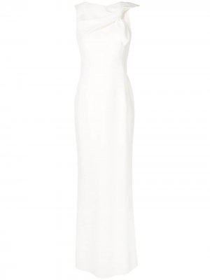 Вечернее платье с драпировкой Paule Ka. Цвет: белый