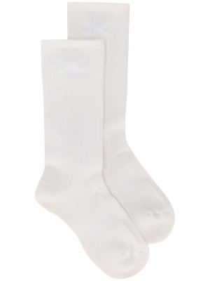 Кашемировые носки с логотипом Barrie. Цвет: белый