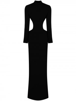 Платье макси с открытой спиной Mônot. Цвет: черный