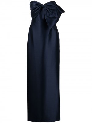 Вечернее платье Mikado Badgley Mischka. Цвет: синий